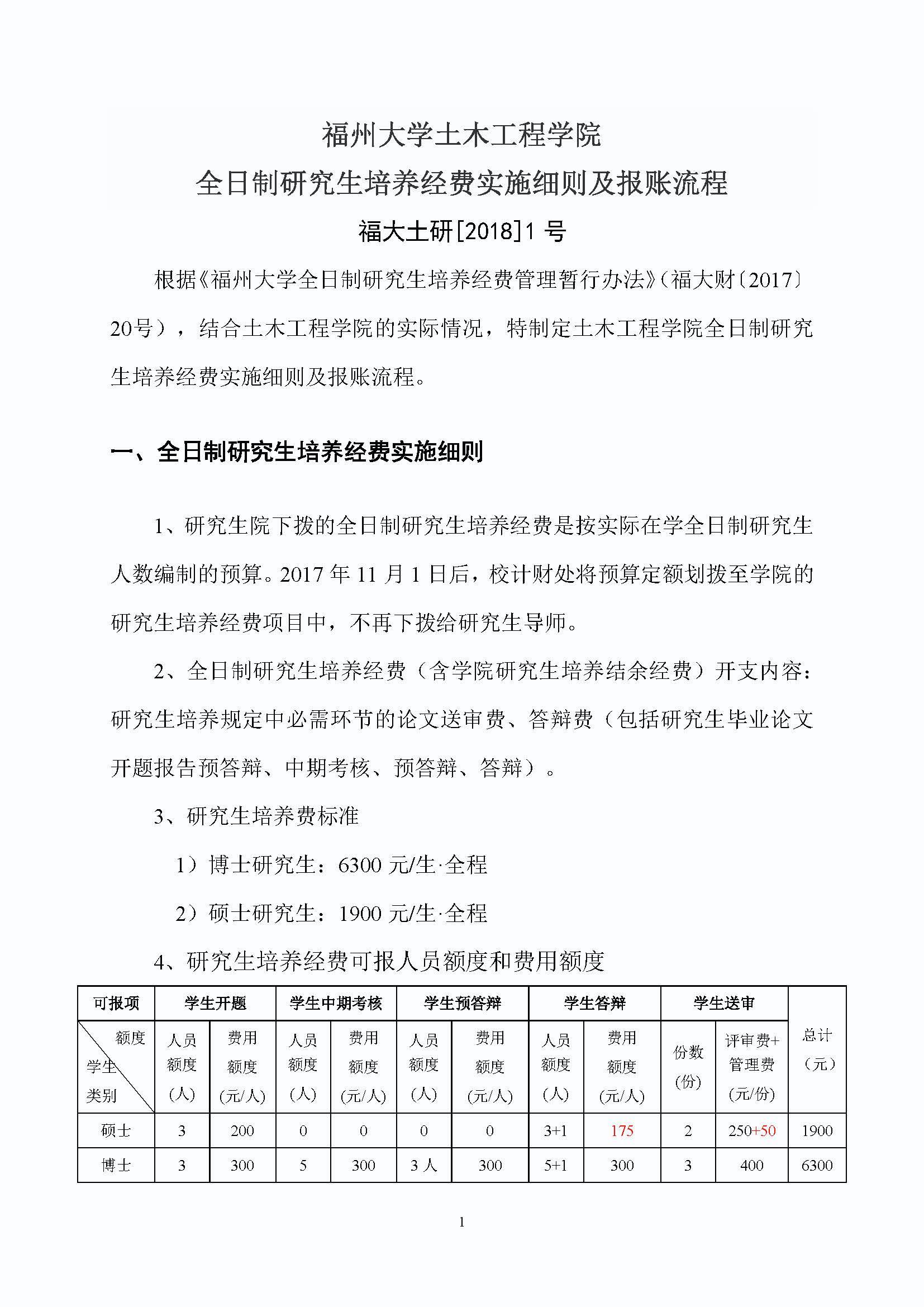福大土研[2018] 1号—成人论坛
全日制研究生培养经费实施细则及报账流程_页面_1